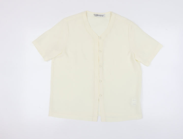 Berkertex Women's Ivory Button-Up Shirt, Size 14