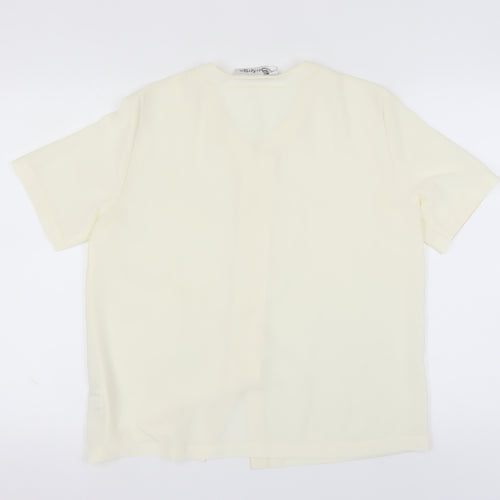 Berkertex Women's Ivory Button-Up Shirt, Size 14