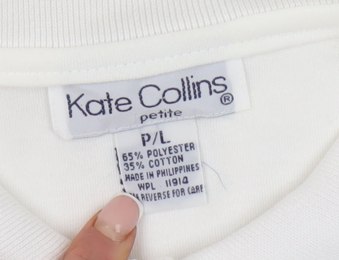 Kate Collins Women's White Polo - Size L - Petites