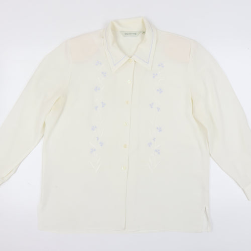 Holmewood Women's Ivory Embroidered Button-Up Shirt