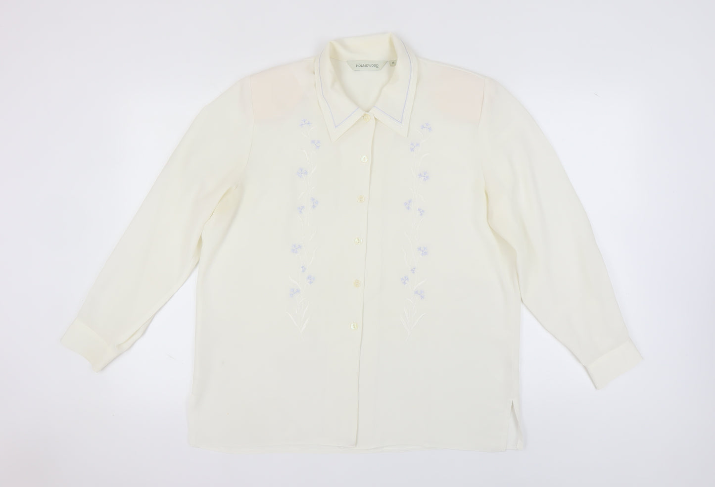 Holmewood Women's Ivory Embroidered Button-Up Shirt
