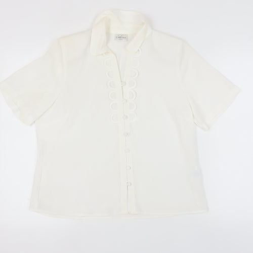 Eastex Women's White Button-Up Blouse Size 14