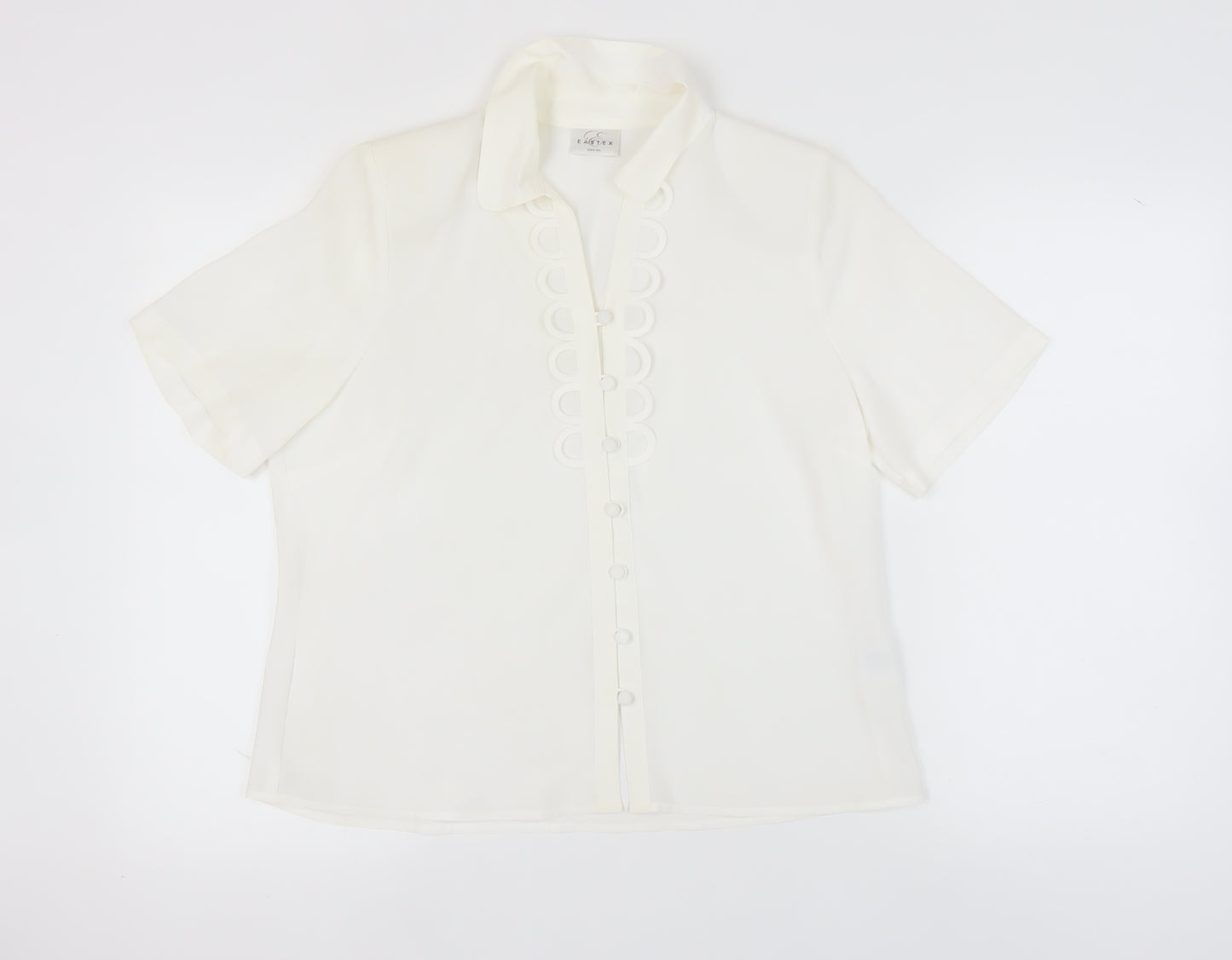 Eastex Women's White Button-Up Blouse Size 14