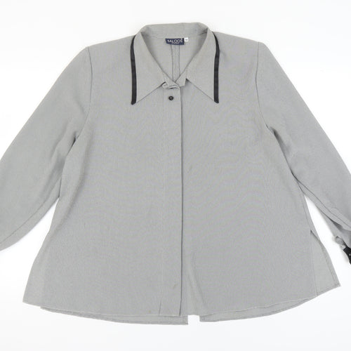 Saloos Women's Grey Check Blouse Size 14