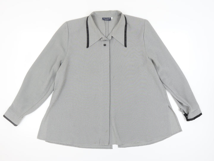 Saloos Women's Grey Check Blouse Size 14