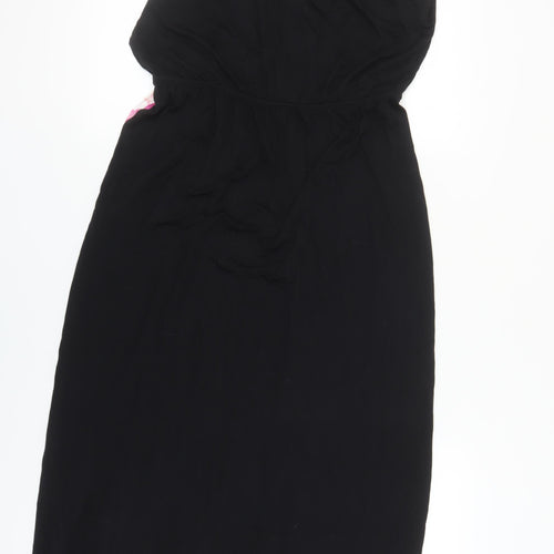 Little Mistress Women's Black Floral Halter Dress Size 14