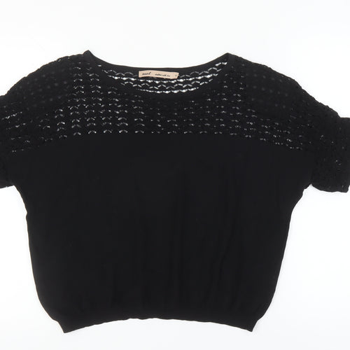 Next Women's Black Short Sleeve Cotton Top Size 18