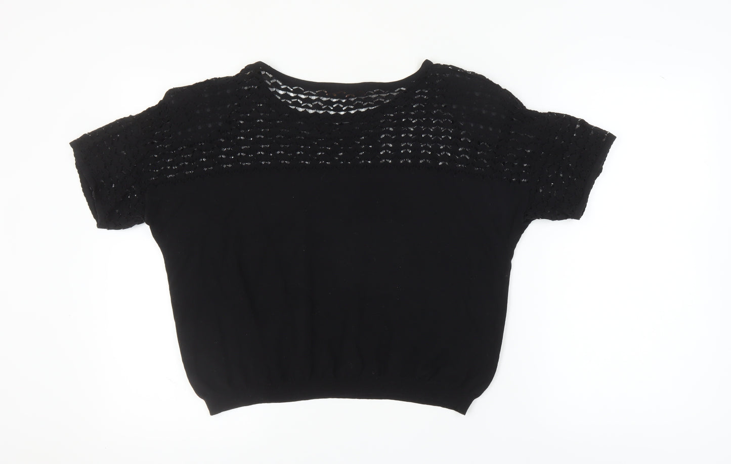 Next Women's Black Short Sleeve Cotton Top Size 18