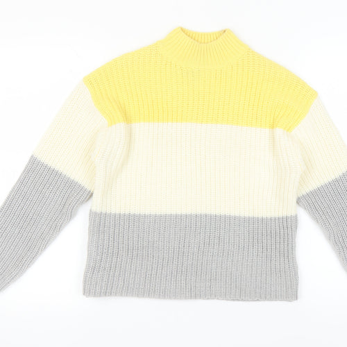 New Look Women's Yellow Mock Neck Pullover Jumper S