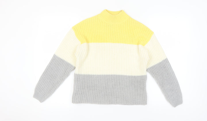 New Look Women's Yellow Mock Neck Pullover Jumper S
