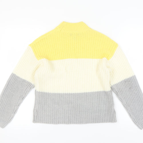 New Look Women's Yellow Mock Neck Pullover Jumper S