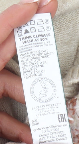 Marks & Spencer Baby Beige Peter Rabbit Henley Jumper, 9-12 Months