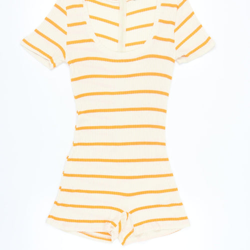 Zara Women's Striped Playsuit, Size 14, Multicoloured