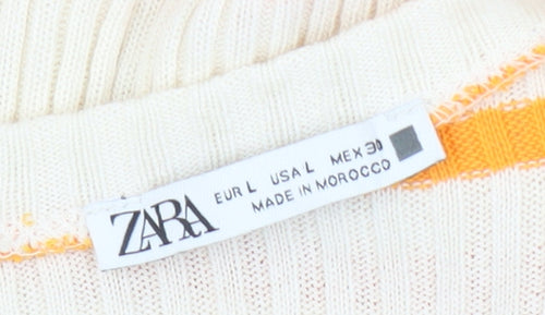 Zara Women's Striped Playsuit, Size 14, Multicoloured