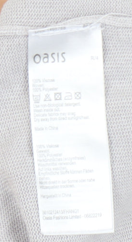 Oasis Women's Grey Floral Long Sleeve Basic Top