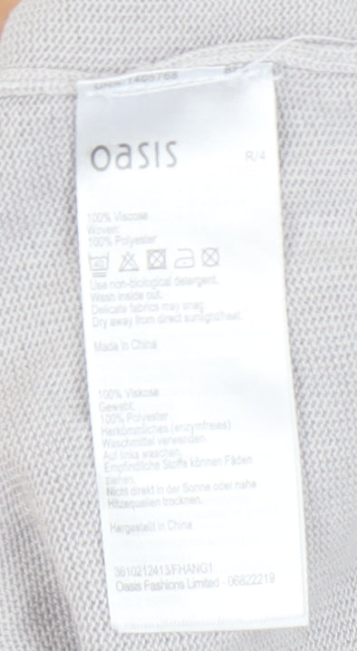 Oasis Women's Grey Floral Long Sleeve Basic Top