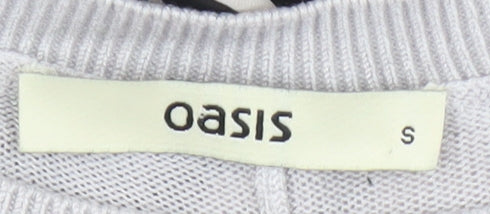 Oasis Women's Grey Floral Long Sleeve Basic Top