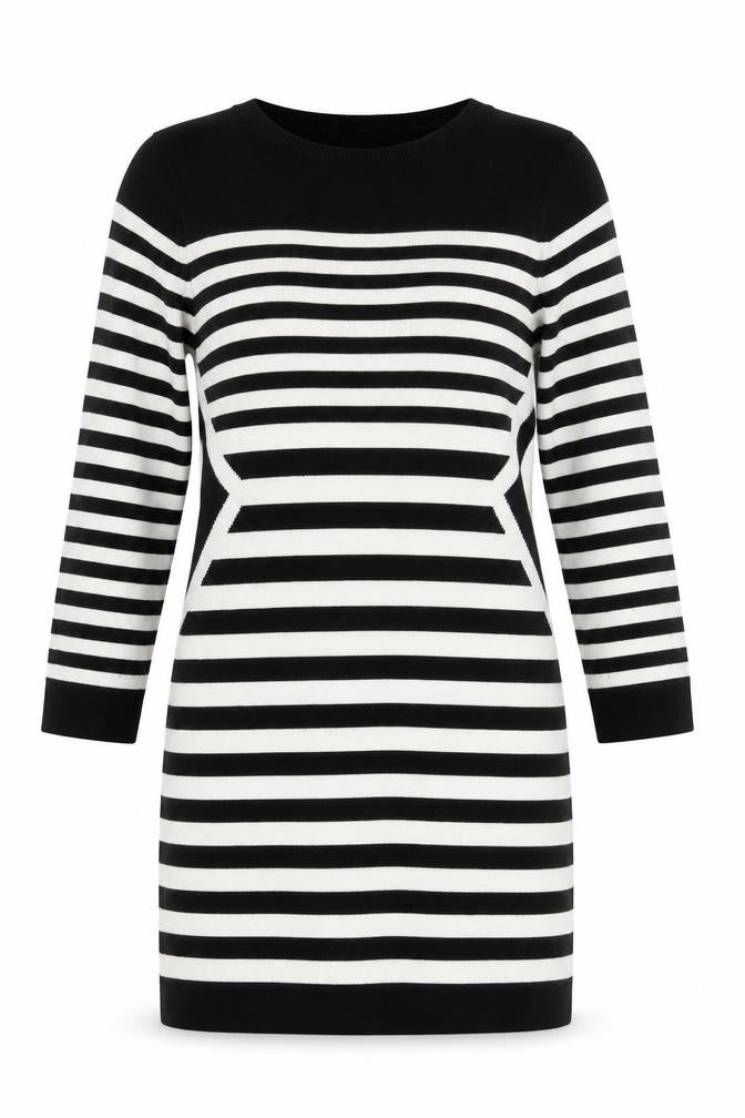 Calvin Klein Women's XL Black Striped Knit Dress