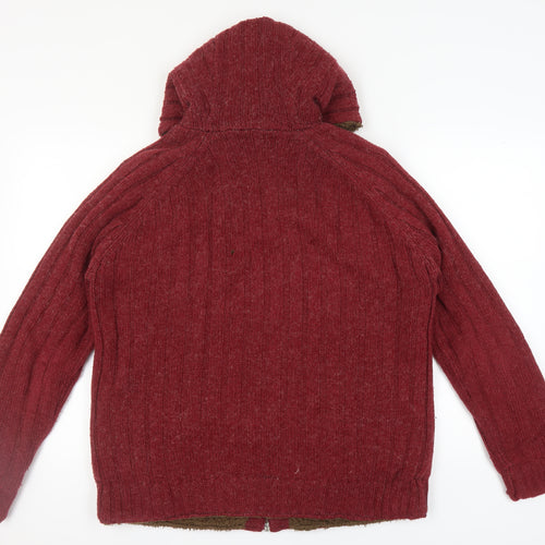 Joe Browns Men's Red Full Zip Hooded Jumper M