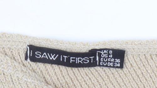 I Saw It First Beige Women’s One Shoulder Tank