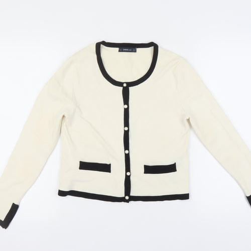 Zara Knit Women's Ivory Cardigan Medium