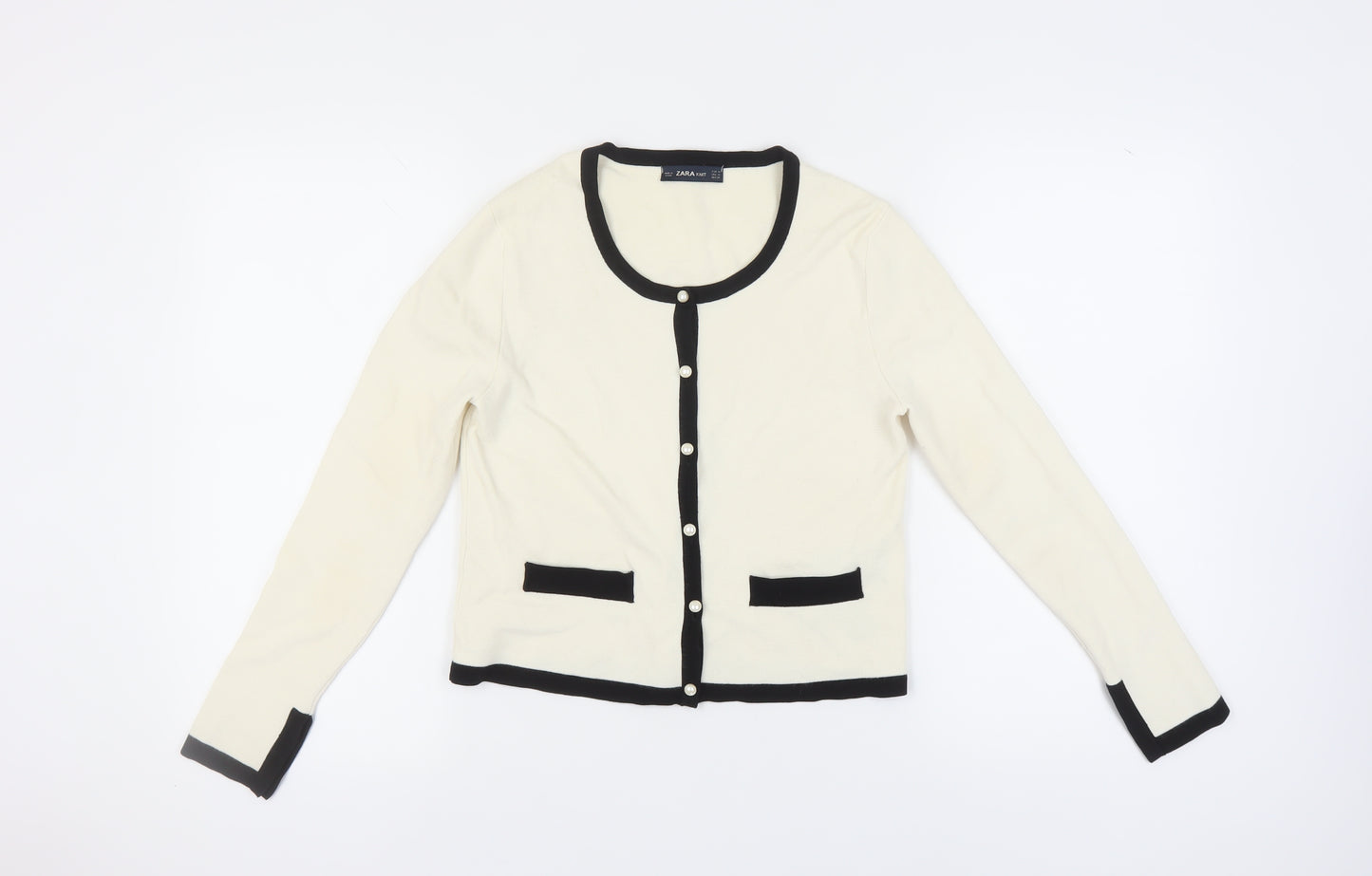 Zara Knit Women's Ivory Cardigan Medium
