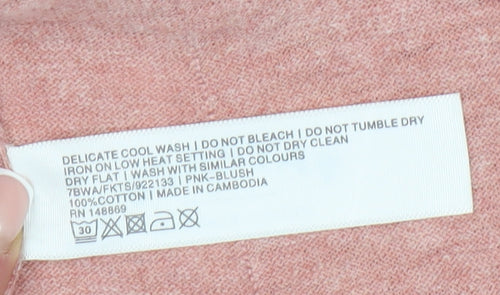 Fat Face Women’s Pink Long Sleeve Cotton Cardigan Size 12