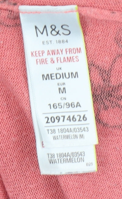 Marks and Spencer Women's Pink Floral Pullover M