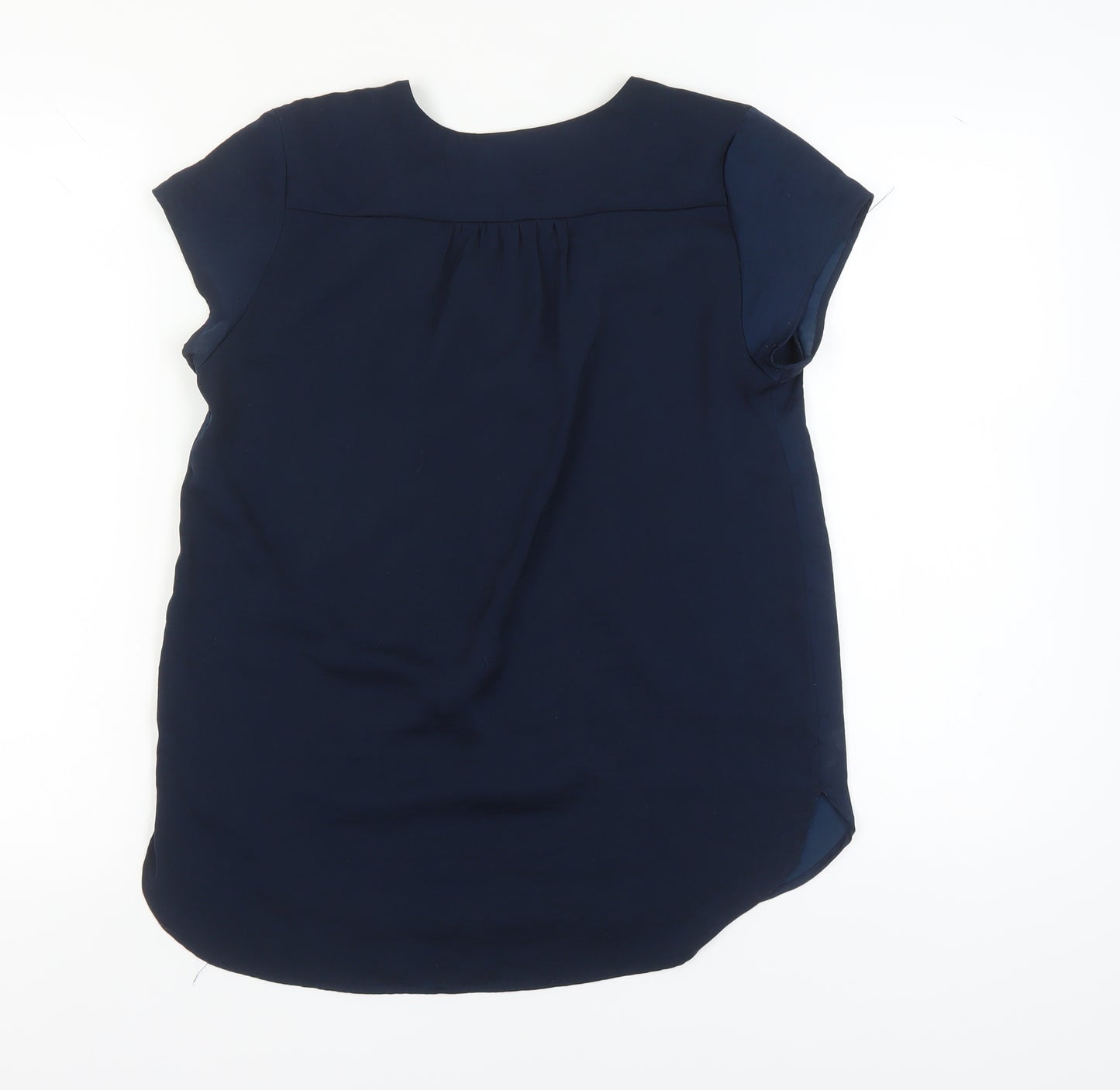H&M Women's Navy Short Sleeve Blouse - Size 4
