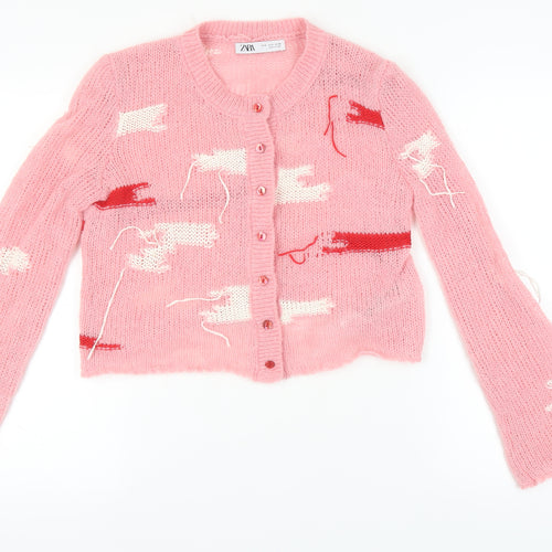 ZARA Women's Pink Cardigan Size 10
