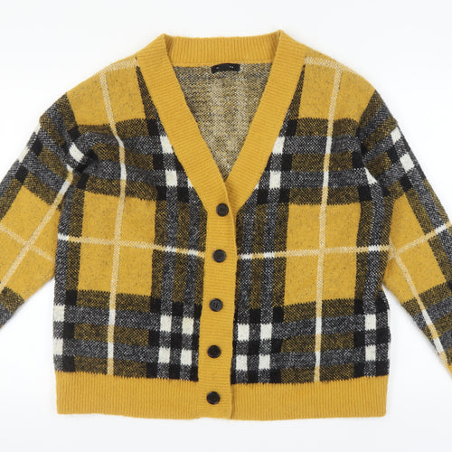 New Look Women's Multicoloured Plaid Cardigan S