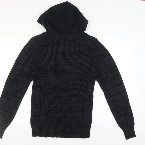 Next Men's Black Hooded Pullover Jumper - S