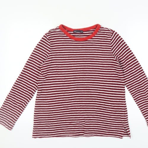 Marks and Spencer Women's Red Striped Ringer T-Shirt Sz 12