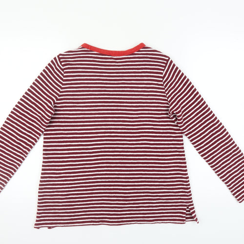 Marks and Spencer Women's Red Striped Ringer T-Shirt Sz 12
