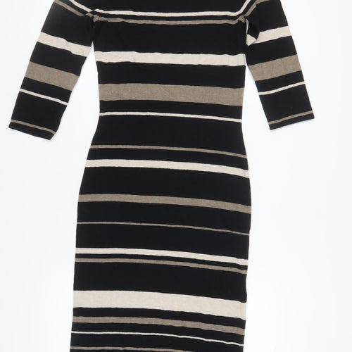 Monsoon Women's Black Stripe Sheath Dress Size 10