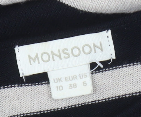 Monsoon Women's Black Stripe Sheath Dress Size 10