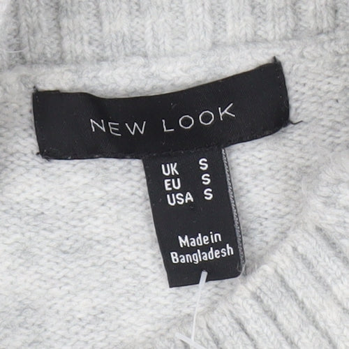 New Look Women's Grey Jumper Dress S High Neck