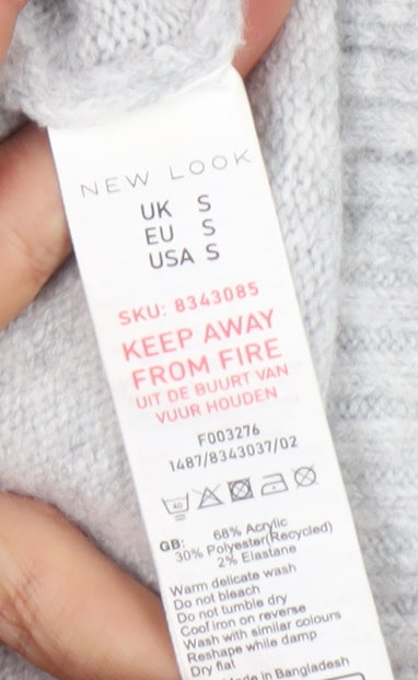 New Look Women's Grey Jumper Dress S High Neck