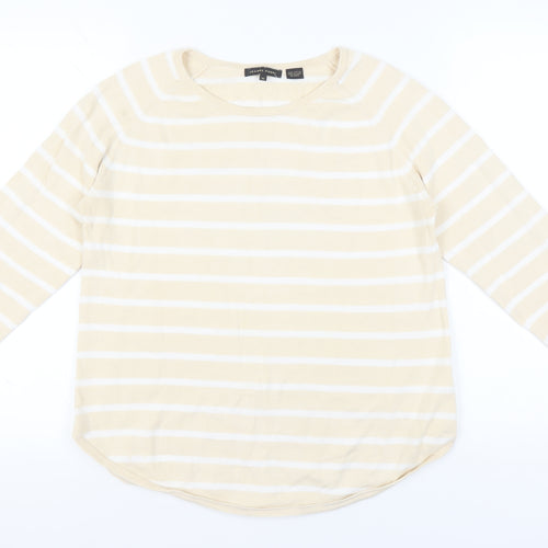 Jeanne Pierre Women's Beige Striped Pullover Jumper M