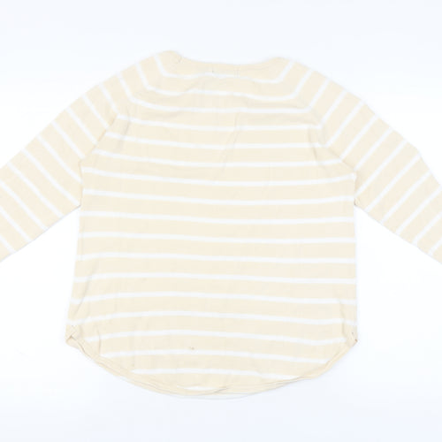 Jeanne Pierre Women's Beige Striped Pullover Jumper M