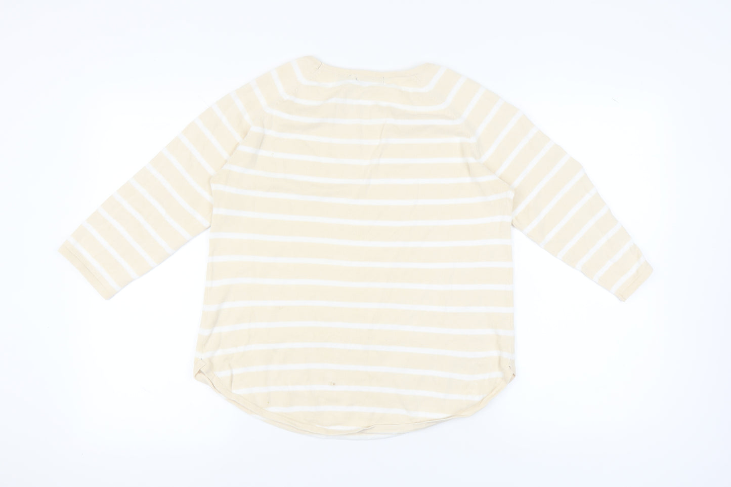 Jeanne Pierre Women's Beige Striped Pullover Jumper M