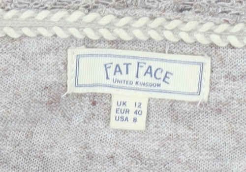 Fat Face Women's Beige Cotton Cardigan Size 12