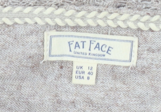 Fat Face Women's Beige Cotton Cardigan Size 12