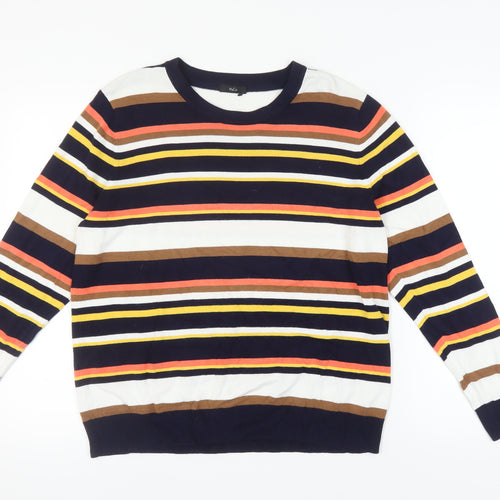 M&Co Women's Multicoloured Striped Pullover Jumper