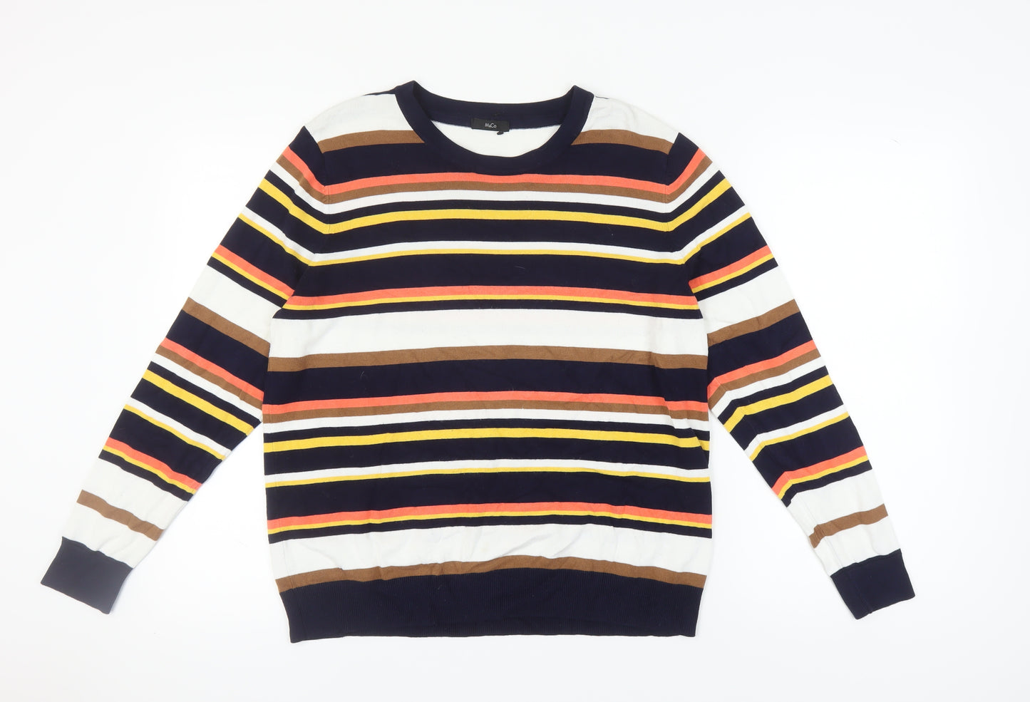 M&Co Women's Multicoloured Striped Pullover Jumper