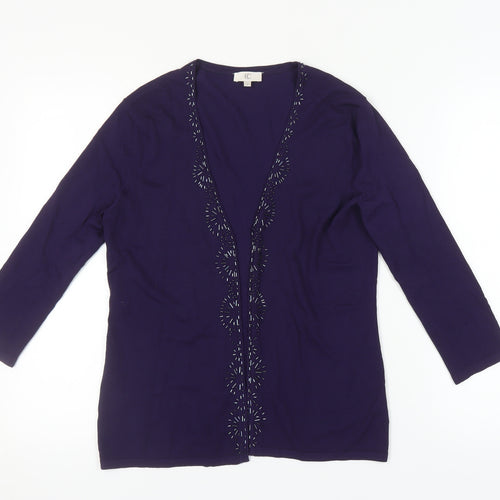 CC Women's Purple Cardigan S with Embroidered Detail