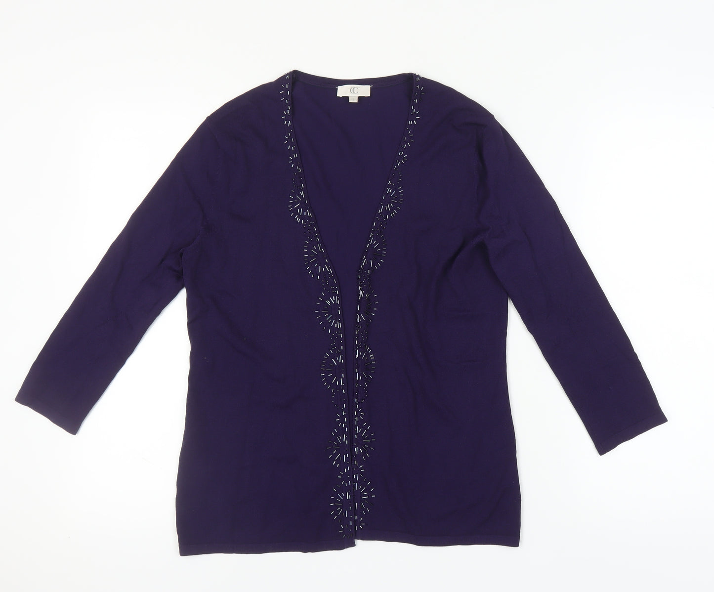 CC Women's Purple Cardigan S with Embroidered Detail