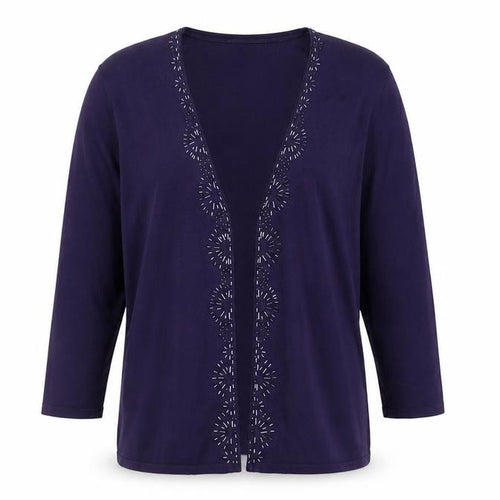 CC Women's Purple Cardigan S with Embroidered Detail