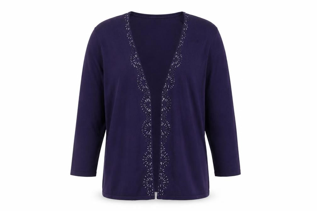 CC Women's Purple Cardigan S with Embroidered Detail
