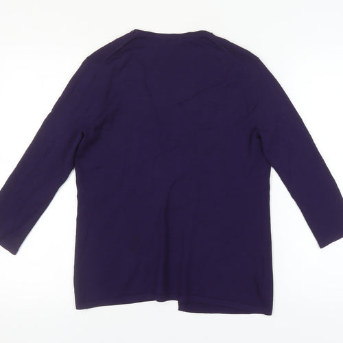 CC Women's Purple Cardigan S with Embroidered Detail